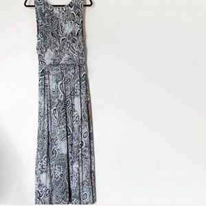 Style & Co Black White Paisley Flowy Maxi Dress